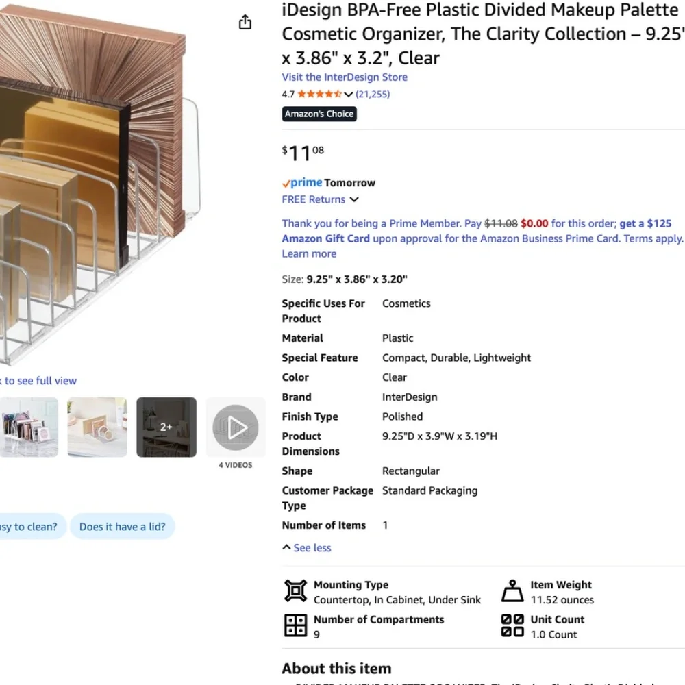 acrylic 9-slot acrylic palette holder